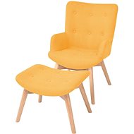 Armchair with a Footrest, Yellow, Textile - Armchair