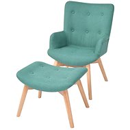 Armchair with green textile footrest - Armchair