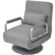 Swivel armchair with light gray textile - Armchair