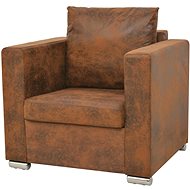 Armchair brown faux suede leather - Armchair