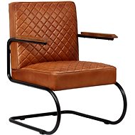 Armchair light brown genuine leather - Armchair