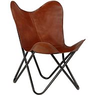 Butterfly chair baby brown genuine leather - Armchair