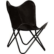 Butterfly chair children' s black genuine leather - Armchair