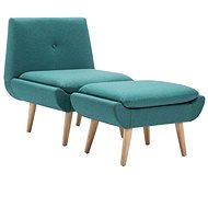 Armchair with green textile footrest - Armchair