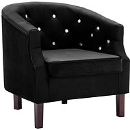 Black velvet armchair - Armchair