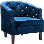 Blue velvet armchair - Armchair