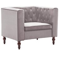 Gray velvet armchair - Armchair