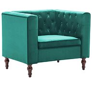 Green velvet armchair - Armchair