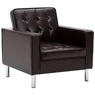 Brown faux leather armchair - Armchair