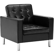 Black faux leather armchair - Armchair