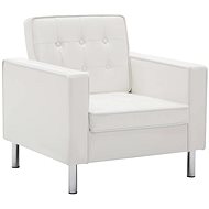 White faux leather armchair - Armchair