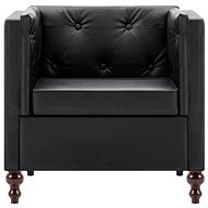 Black faux leather armchair - Armchair