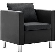 Armchair black and dark gray faux leather - Armchair