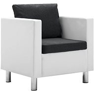 Armchair white and dark gray faux leather - Armchair