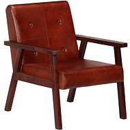 Brown genuine leather armchair - Armchair