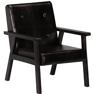 Black genuine leather armchair - Armchair