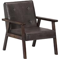 Gray genuine leather armchair - Armchair