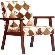Armchair white-brown genuine goatskin - Armchair