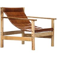 Relaxing armchair brown genuine leather - Armchair