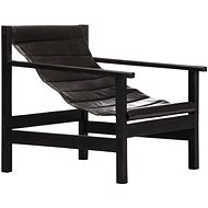 Relaxation chair black genuine leather - Armchair