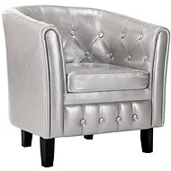 Club chair silver faux leather - Armchair