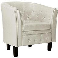 White artificial leather club chair - Armchair
