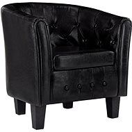 Black artificial leather club chair - Armchair
