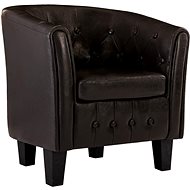 Club chair brown faux leather - Armchair