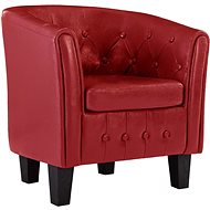 Club chair red faux leather - Armchair