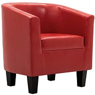 Club chair red faux leather - Armchair