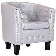 Shiny silver faux leather club chair - Armchair