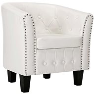 White artificial leather club chair - Armchair