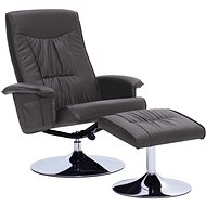 Positioning chair with gray faux leather footrest - Armchair