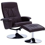 Positioning chair with brown faux leather footrest - Armchair