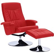 Positioning chair with red faux leather footrest - Armchair
