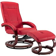 Positioning chair with red faux leather footrest - Armchair