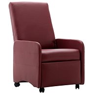 Burgundy faux leather reclining chair - Armchair