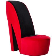 Armchair with high heel red velvet - Armchair