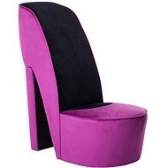Armchair with high heel purple velvet - Armchair