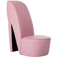 Armchair with high heel pink faux leather - Armchair