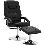 Positioning chair with black faux leather footrest - Armchair