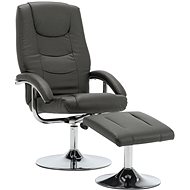 Positioning chair with gray faux leather footrest - Armchair