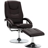 Positioning chair with brown faux leather footrest - Armchair