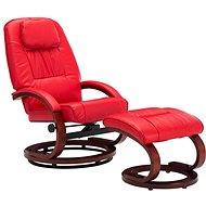 Positioning chair with red faux leather footrest - Armchair