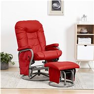 Positioning chair with red faux leather footrest - Armchair
