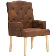 Armchair for sofa brown faux suede leather - Armchair