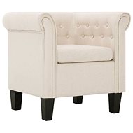 Armchair with creamy textile cushion - Armchair