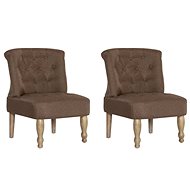 French armchairs 2 pcs brown textile - Armchair