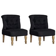 French armchairs 2 pcs black textile - Armchair