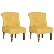 French armchairs 2 pcs yellow textile - Armchair